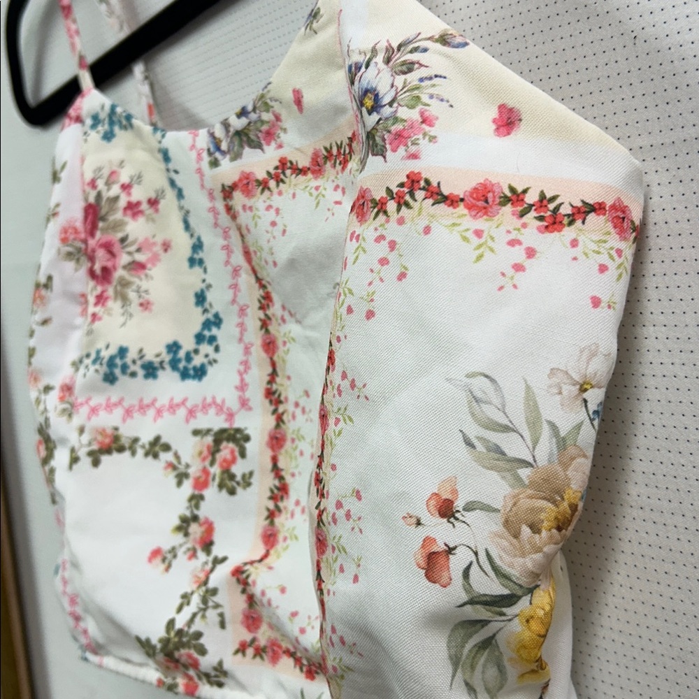 Zink London Floral Patchwork Women's Cropped Top S NWT
